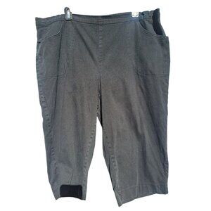 Just My Size Womens 3X Black Cotton Stretch Pull On Capri Pants Comfort Waist